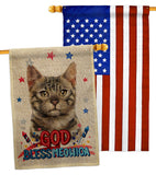 Patriotic Bengal - Pets Nature Vertical Impressions Decorative Flags HG120116 Made In USA