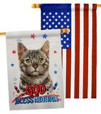 Patriotic Bengal - Pets Nature Vertical Impressions Decorative Flags HG120116 Made In USA