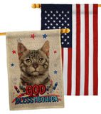 Patriotic Bengal - Pets Nature Vertical Impressions Decorative Flags HG120116 Made In USA