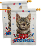 Patriotic Bengal - Pets Nature Vertical Impressions Decorative Flags HG120116 Made In USA