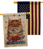 Patriotic British Short Hair - Pets Nature Vertical Impressions Decorative Flags HG120125 Made In USA