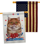 Patriotic British Short Hair - Pets Nature Vertical Impressions Decorative Flags HG120125 Made In USA