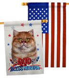 Patriotic British Short Hair - Pets Nature Vertical Impressions Decorative Flags HG120125 Made In USA