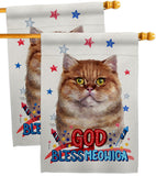 Patriotic British Short Hair - Pets Nature Vertical Impressions Decorative Flags HG120125 Made In USA