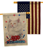 Patriotic German Long Hair - Pets Nature Vertical Impressions Decorative Flags HG120137 Made In USA