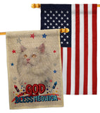 Patriotic German Long Hair - Pets Nature Vertical Impressions Decorative Flags HG120137 Made In USA