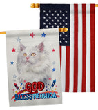 Patriotic German Long Hair - Pets Nature Vertical Impressions Decorative Flags HG120137 Made In USA