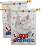 Patriotic German Long Hair - Pets Nature Vertical Impressions Decorative Flags HG120137 Made In USA