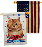 Patriotic Brown Dilute Calico - Pets Nature Vertical Impressions Decorative Flags HG120139 Made In USA