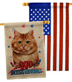 Patriotic Brown Dilute Calico - Pets Nature Vertical Impressions Decorative Flags HG120139 Made In USA