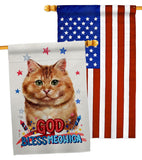 Patriotic Brown Dilute Calico - Pets Nature Vertical Impressions Decorative Flags HG120139 Made In USA