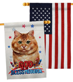 Patriotic Brown Dilute Calico - Pets Nature Vertical Impressions Decorative Flags HG120139 Made In USA