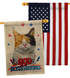 Patriotic Dilute Calico - Pets Nature Vertical Impressions Decorative Flags HG120140 Made In USA