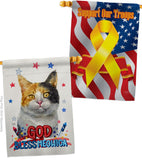 Patriotic Dilute Calico - Pets Nature Vertical Impressions Decorative Flags HG120140 Made In USA