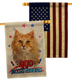 Patriotic Ginger Long Hair - Pets Nature Vertical Impressions Decorative Flags HG120142 Made In USA