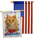 Patriotic Ginger Long Hair - Pets Nature Vertical Impressions Decorative Flags HG120142 Made In USA