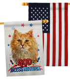 Patriotic Ginger Long Hair - Pets Nature Vertical Impressions Decorative Flags HG120142 Made In USA