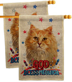 Patriotic Ginger Long Hair - Pets Nature Vertical Impressions Decorative Flags HG120142 Made In USA