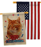 Patriotic Ginger - Pets Nature Vertical Impressions Decorative Flags HG120143 Made In USA