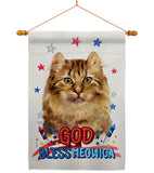 Patriotic Amerian Curl - Pets Nature Vertical Impressions Decorative Flags HG120108 Made In USA