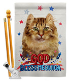 Patriotic Amerian Curl - Pets Nature Vertical Impressions Decorative Flags HG120108 Made In USA