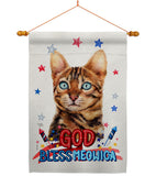 Patriotic Brown Bengal - Pets Nature Vertical Impressions Decorative Flags HG120115 Made In USA