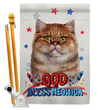 Patriotic British Short Hair - Pets Nature Vertical Impressions Decorative Flags HG120125 Made In USA