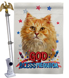 Patriotic Ginger Long Hair - Pets Nature Vertical Impressions Decorative Flags HG120142 Made In USA