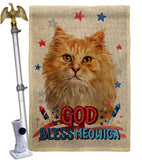 Patriotic Ginger Long Hair - Pets Nature Vertical Impressions Decorative Flags HG120142 Made In USA