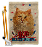 Patriotic Ginger Long Hair - Pets Nature Vertical Impressions Decorative Flags HG120142 Made In USA