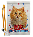 Patriotic Ginger Long Hair - Pets Nature Vertical Impressions Decorative Flags HG120142 Made In USA