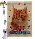 Patriotic Ginger - Pets Nature Vertical Impressions Decorative Flags HG120143 Made In USA