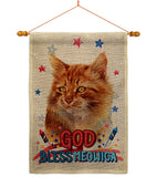 Patriotic Ginger - Pets Nature Vertical Impressions Decorative Flags HG120143 Made In USA