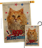 Patriotic Ginger Long Hair - Pets Nature Vertical Impressions Decorative Flags HG120142 Made In USA