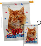 Patriotic Ginger - Pets Nature Vertical Impressions Decorative Flags HG120143 Made In USA