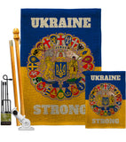 Ukraine Strong - Support Inspirational Vertical Impressions Decorative Flags HG120091 Made In USA