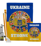 Ukraine Strong - Support Inspirational Vertical Impressions Decorative Flags HG120091 Made In USA