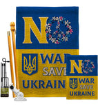 No War, Save Ukraine - Support Inspirational Vertical Impressions Decorative Flags HG120095 Made In USA