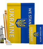 Stand With Ukraine - Support Inspirational Horizontal Impressions Decorative Flags HG141203 Made In USA