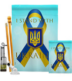 Stand with Ukraine - Support Inspirational Vertical Impressions Decorative Flags HG170258 Made In USA