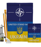 NATO Stand With Ukraine - Support Inspirational Vertical Impressions Decorative Flags HG170265 Made In USA