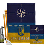 NATO Stand With Ukraine - Support Inspirational Vertical Impressions Decorative Flags HG170265 Made In USA