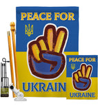 Peace Ukraine - Support Inspirational Vertical Impressions Decorative Flags HG170272 Made In USA