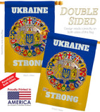 Ukraine Strong - Support Inspirational Vertical Impressions Decorative Flags HG120091 Made In USA