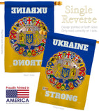 Ukraine Strong - Support Inspirational Vertical Impressions Decorative Flags HG120091 Made In USA