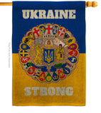 Ukraine Strong - Support Inspirational Vertical Impressions Decorative Flags HG120091 Made In USA