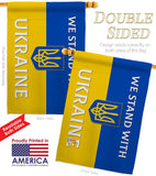 Stand With Ukraine - Support Inspirational Horizontal Impressions Decorative Flags HG141203 Made In USA