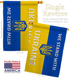 Stand With Ukraine - Support Inspirational Horizontal Impressions Decorative Flags HG141203 Made In USA