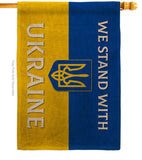 Stand With Ukraine - Support Inspirational Horizontal Impressions Decorative Flags HG141203 Made In USA