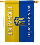 Stand With Ukraine - Support Inspirational Horizontal Impressions Decorative Flags HG141203 Made In USA